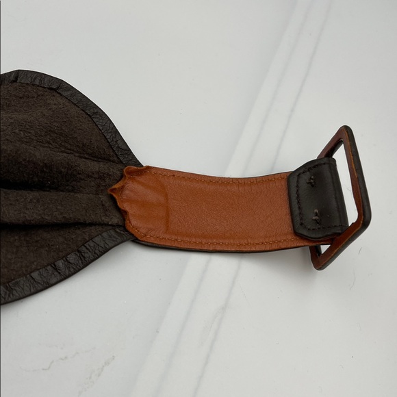 Vintage Morris Moskowitz brown leather belt size S - Picture 4 of 5